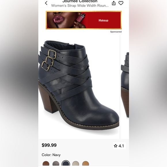 Journee Collection Women’s Strap Stacked Heeled Booties Sz11 - Picture 9 of 9